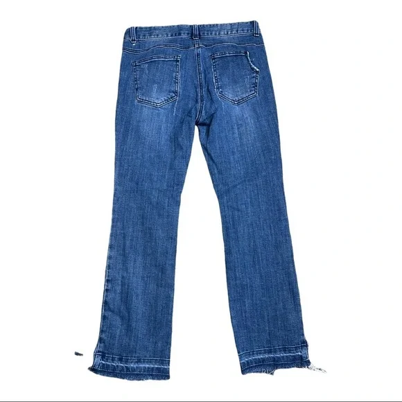 Boot Cut Distressed Rag Hem Jeans - Picture 3 of 6